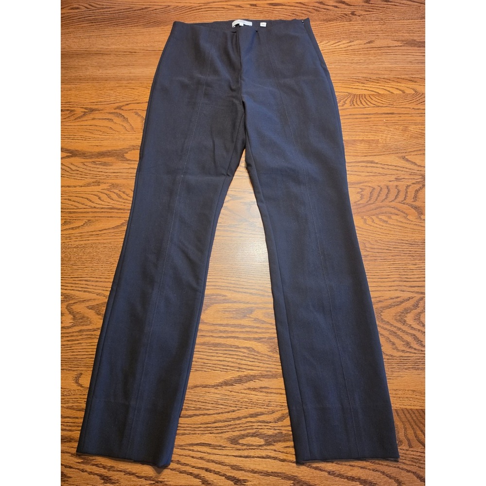 Vince Slim Leg Pants Womens Medium Black Ankle Slit Stitch Front & Back Seams